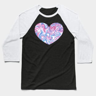 Bigender Pride Marble Heart Baseball T-Shirt